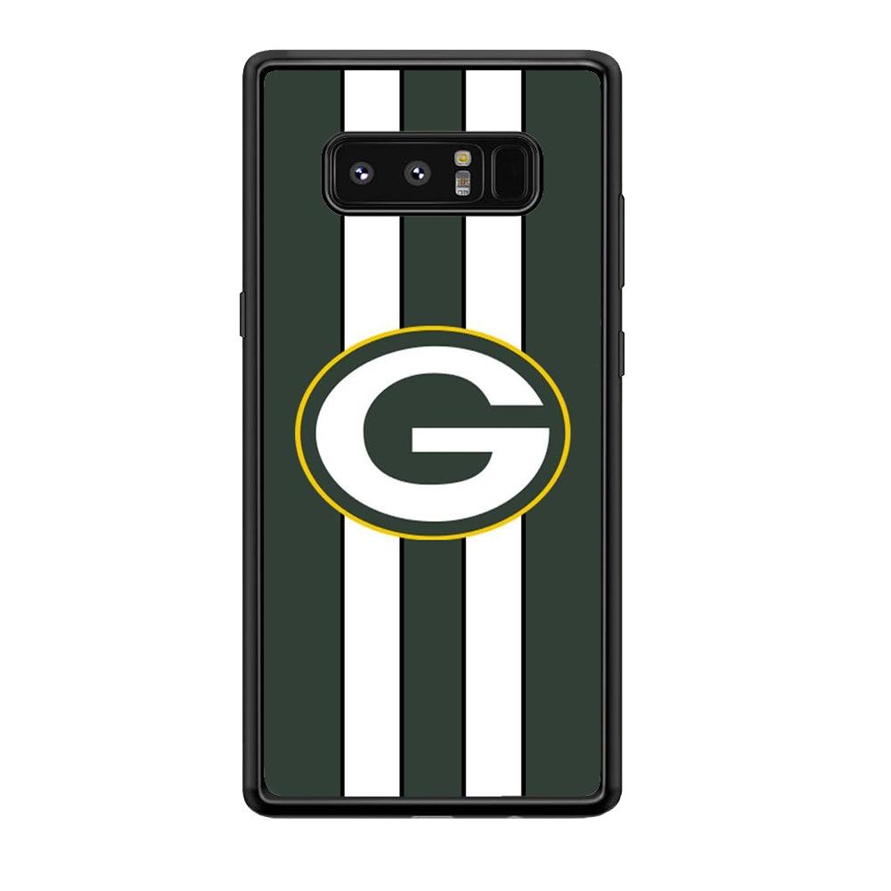 Green Bay Packers Circle on Center Samsung Galaxy Note 8 Case-Rubber Black (2D Case)-Oxvistore
