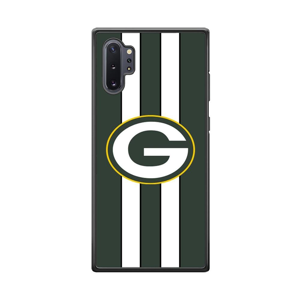 Green Bay Packers Circle on Center Samsung Galaxy Note 10 Plus Case-Rubber Black (2D Case)-Oxvistore