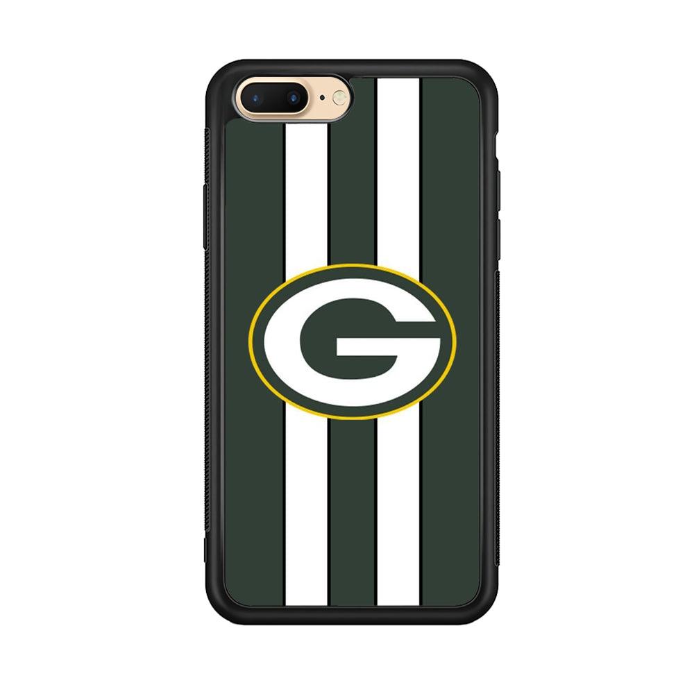 Green Bay Packers Circle on Center iPhone 7 Plus Case-Rubber Black (2D Case)-Oxvistore