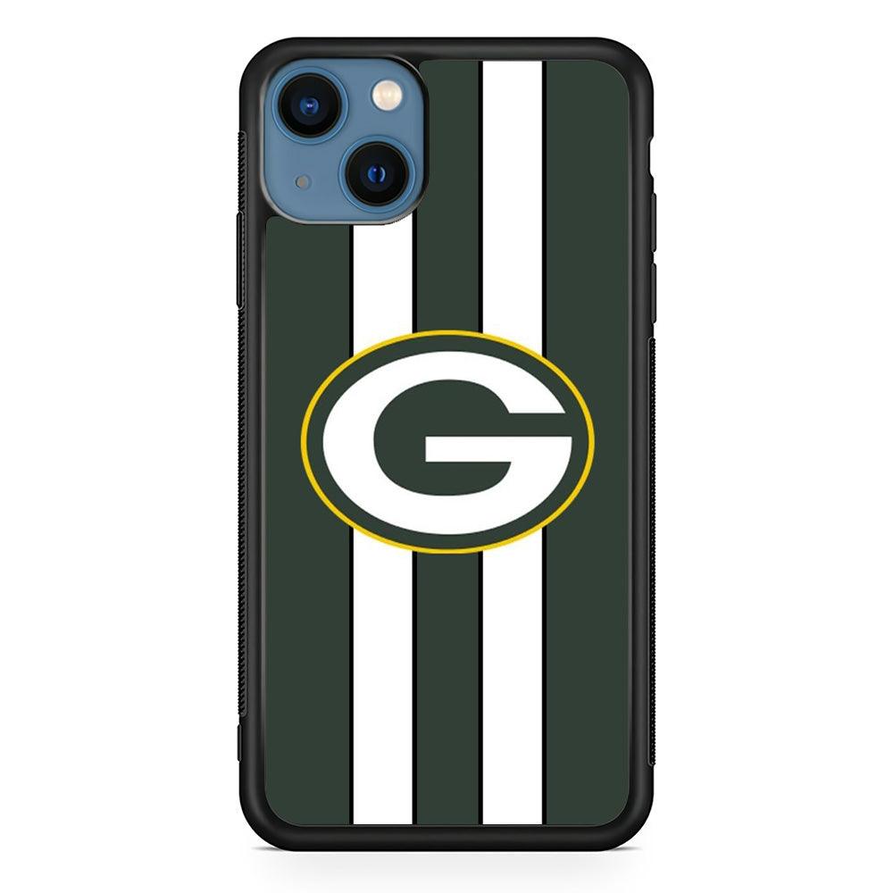 Green Bay Packers Circle on Center iPhone 14 Case-Rubber Black (2D Case)-Oxvistore