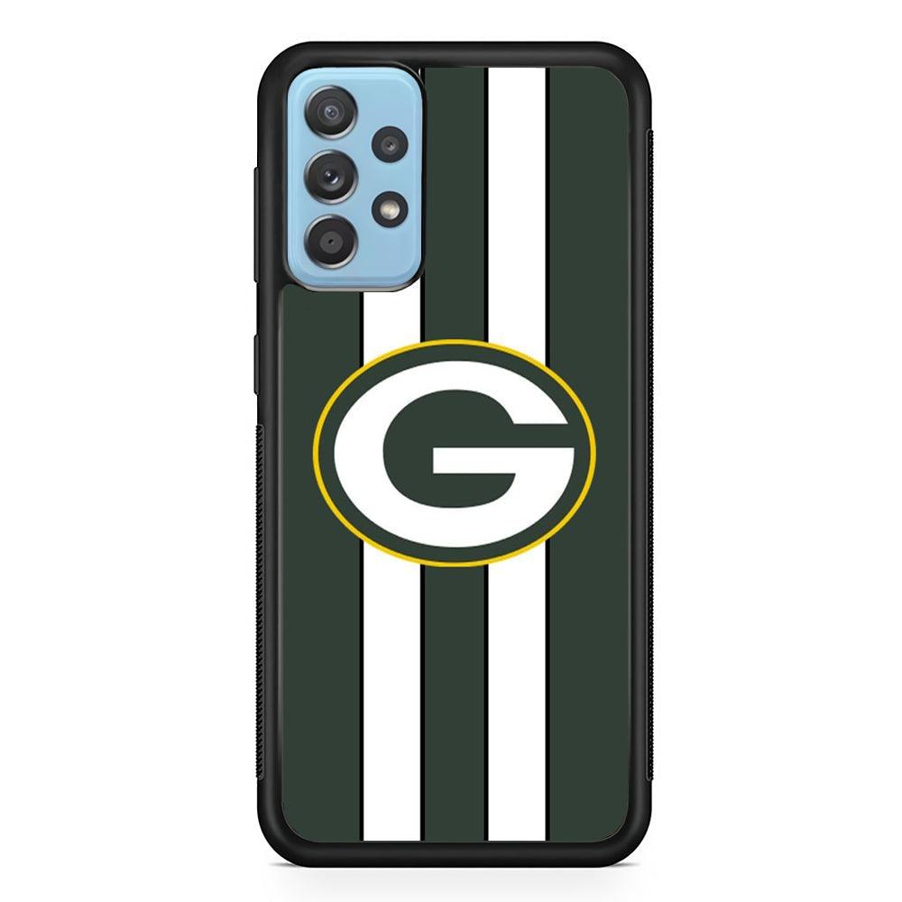 Green Bay Packers Circle on Center Samsung Galaxy A72 Case-Rubber Black (2D Case)-Oxvistore