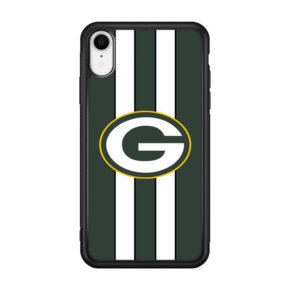 Green Bay Packers Circle on Center iPhone XR Case-Rubber Black (2D Case)-Oxvistore