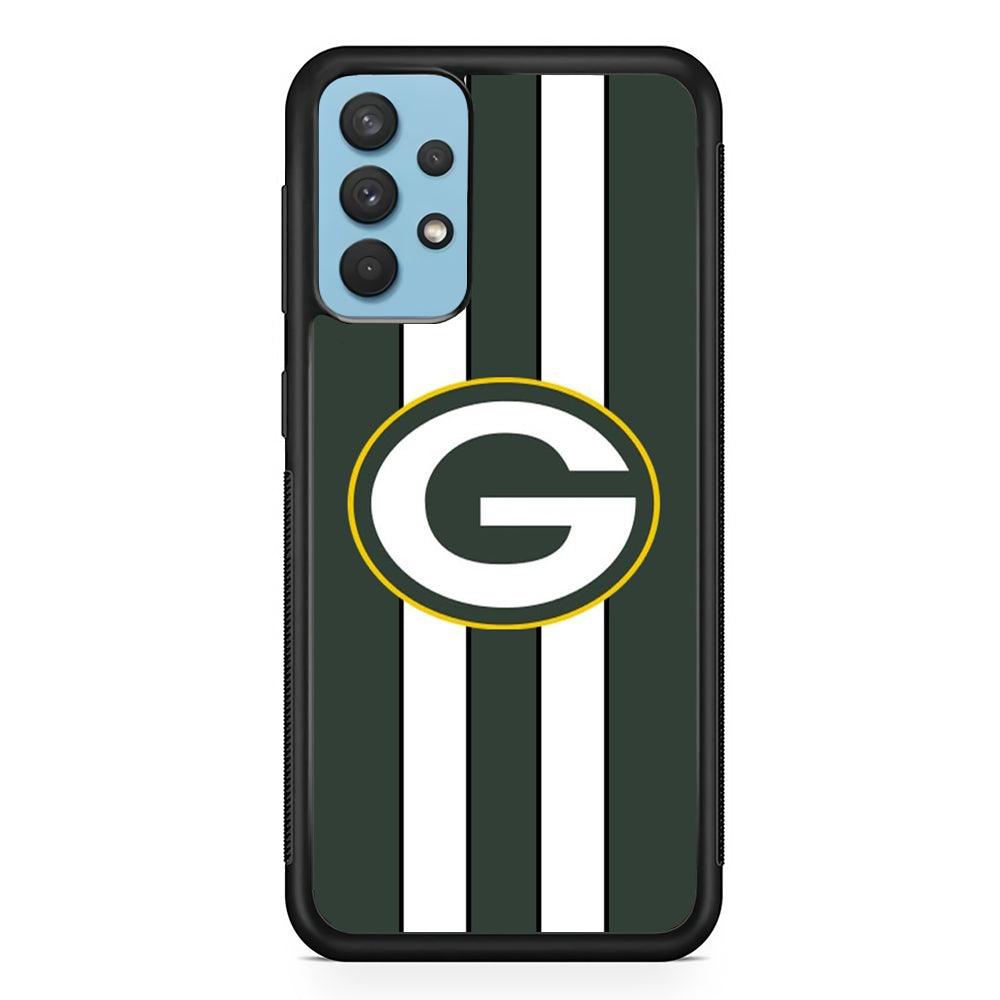 Green Bay Packers Circle on Center Samsung Galaxy A32 Case-Rubber Black (2D Case)-Oxvistore