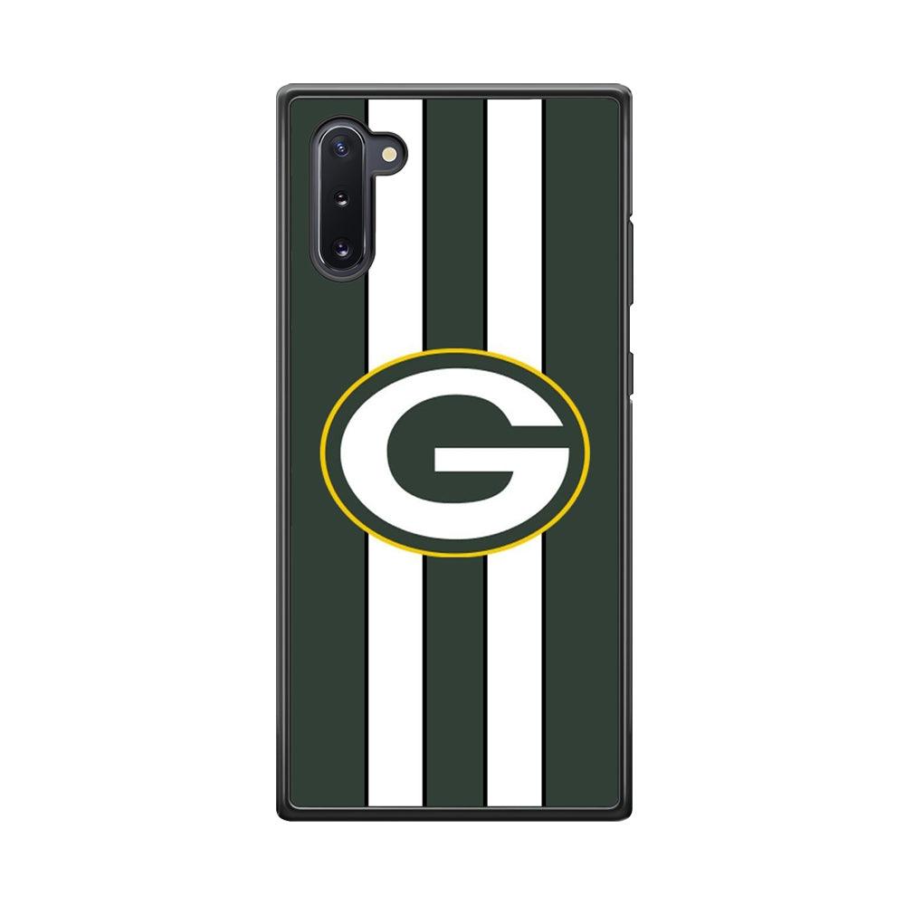 Green Bay Packers Circle on Center Samsung Galaxy Note 10 Case-Rubber Black (2D Case)-Oxvistore