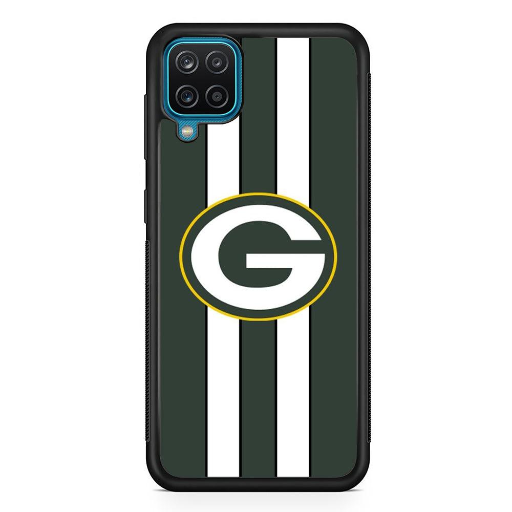 Green Bay Packers Circle on Center Samsung Galaxy A12 Case-Rubber Black (2D Case)-Oxvistore