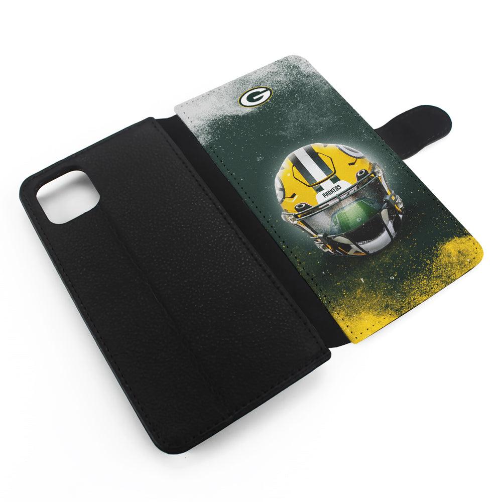 Green Bay Packers Helmet Flip Wallet Phone Case-Oxvistore