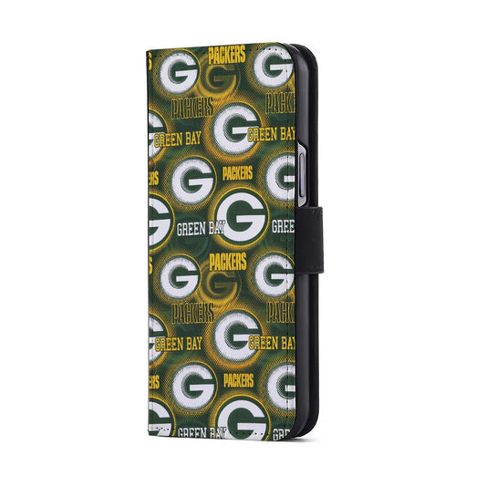 Green Bay Packers Pattern Flip Wallet Phone Case-Oxvistore