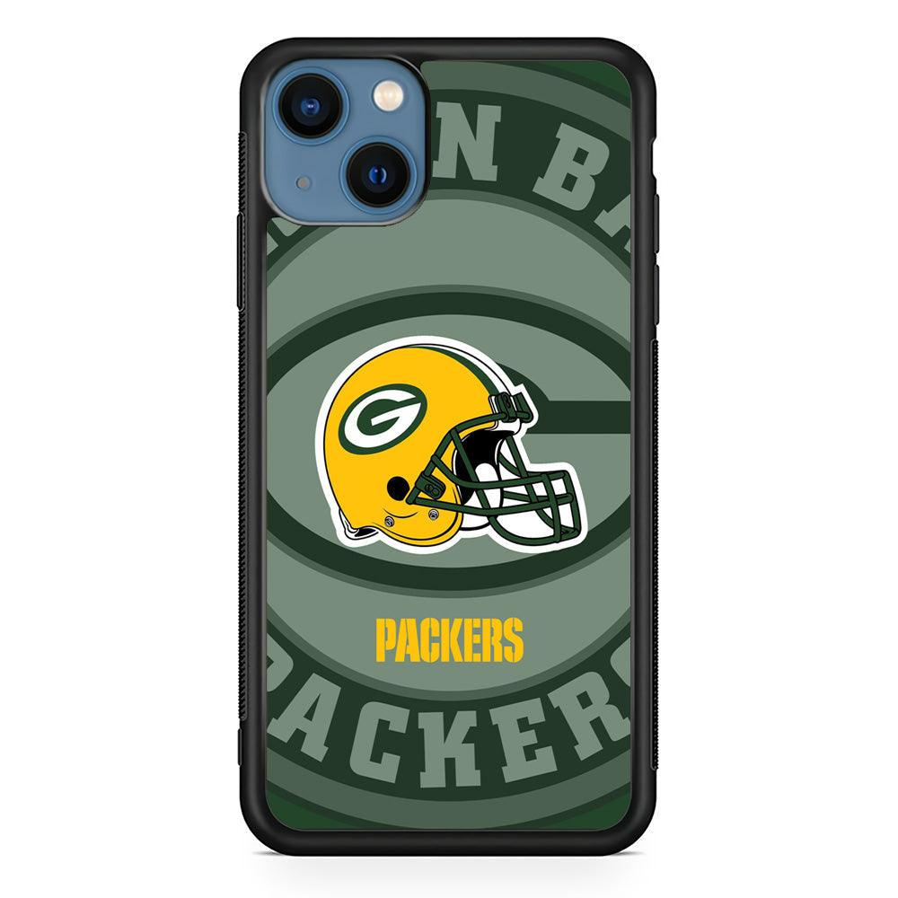 Green Bay Packers Yellow Helmet iPhone 15 Case-Rubber Black (2D Case)-Oxvistore