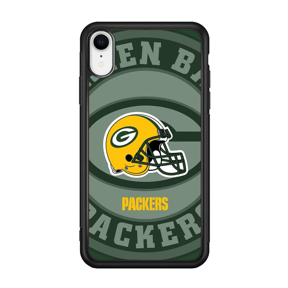Green Bay Packers Yellow Helmet iPhone XR Case-Rubber Black (2D Case)-Oxvistore