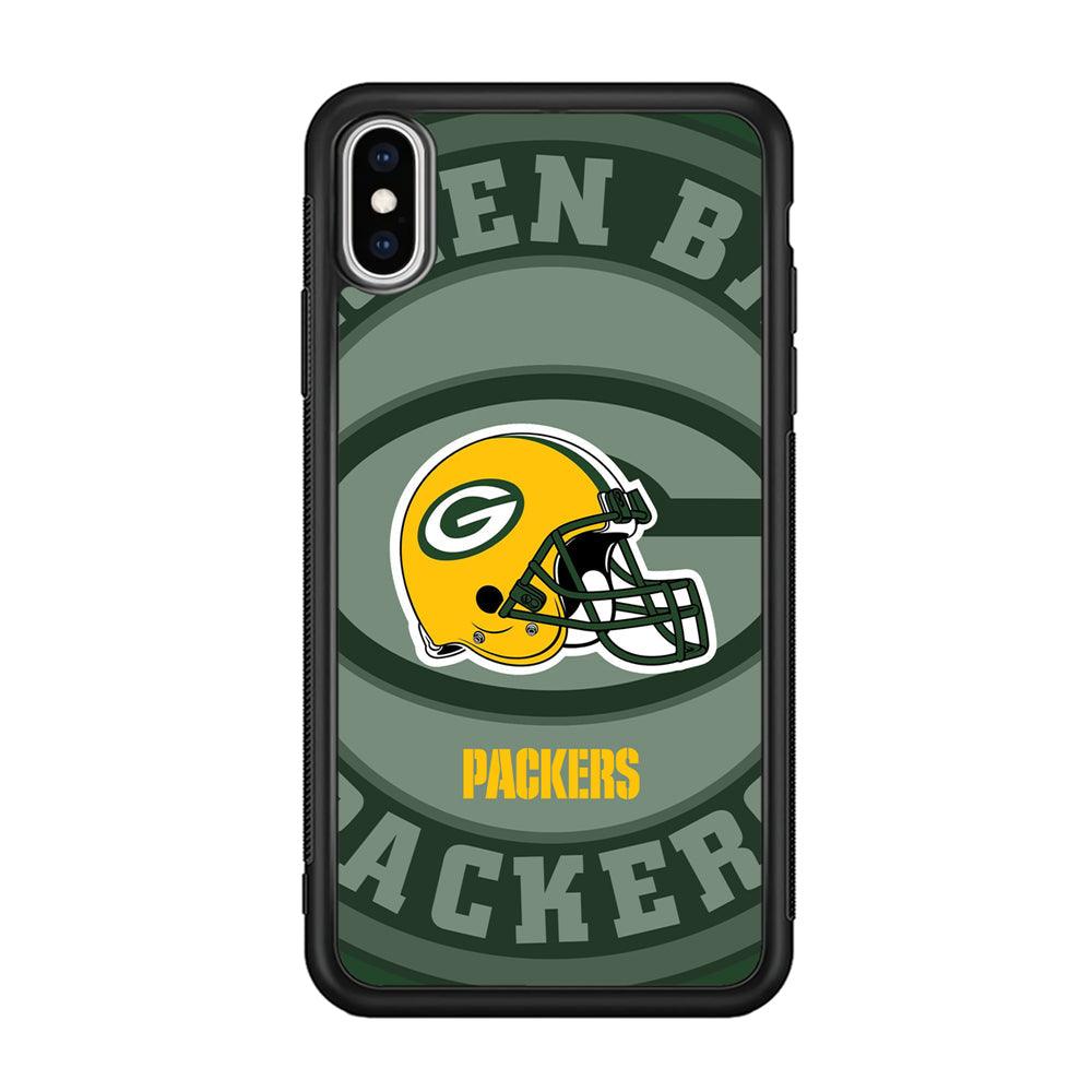 Green Bay Packers Yellow Helmet iPhone X Case-Rubber Black (2D Case)-Oxvistore