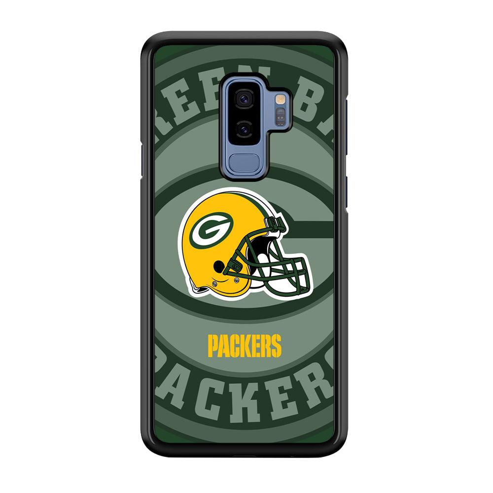 Green Bay Packers Yellow Helmet Samsung Galaxy S9 Plus Case-Rubber Black (2D Case)-Oxvistore