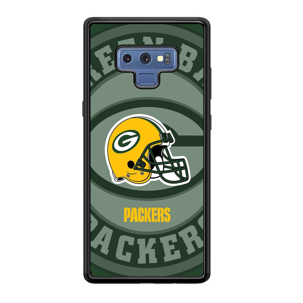 Green Bay Packers Yellow Helmet Samsung Galaxy Note 9 Case-Rubber Black (2D Case)-Oxvistore