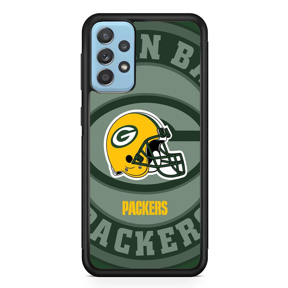Green Bay Packers Yellow Helmet Samsung Galaxy A52 Case-Rubber Black (2D Case)-Oxvistore