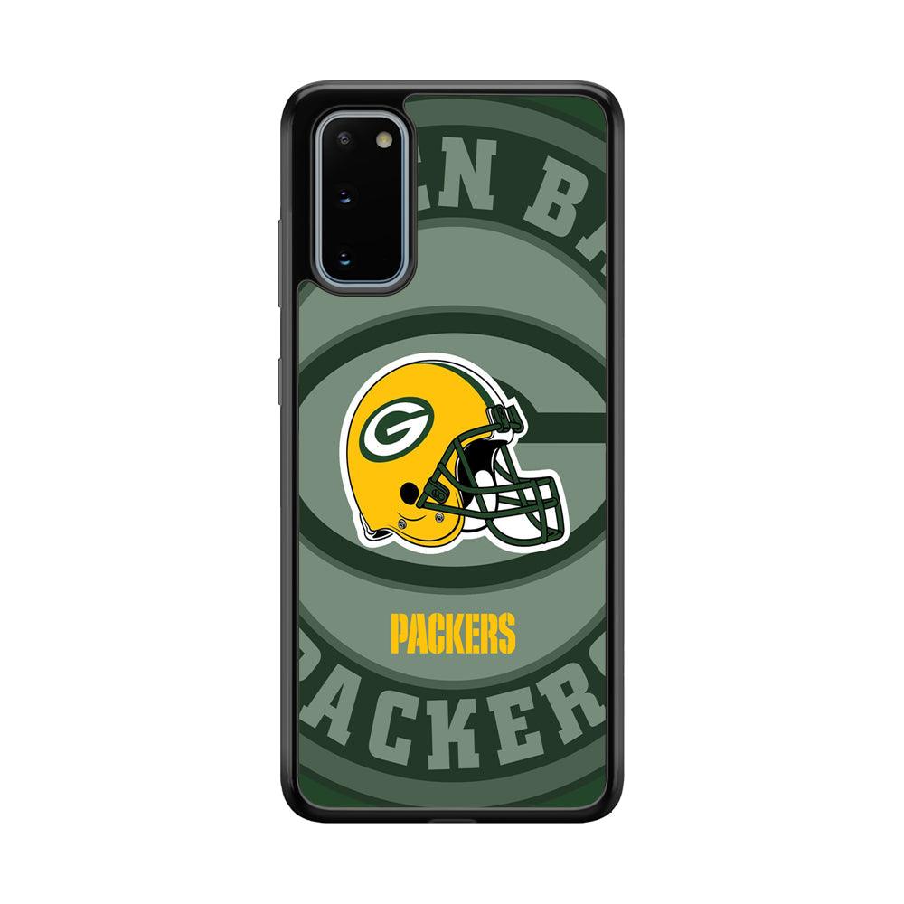 Green Bay Packers Yellow Helmet Samsung Galaxy S20 Case-Rubber Black (2D Case)-Oxvistore