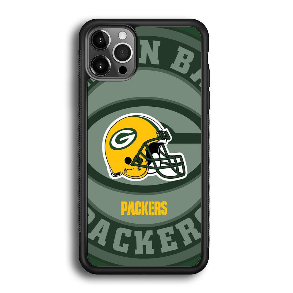 Green Bay Packers Yellow Helmet iPhone 12 Pro Max Case-Rubber Black (2D Case)-Oxvistore