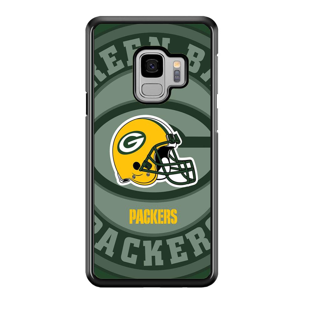 Green Bay Packers Yellow Helmet Samsung Galaxy S9 Case-Rubber Black (2D Case)-Oxvistore