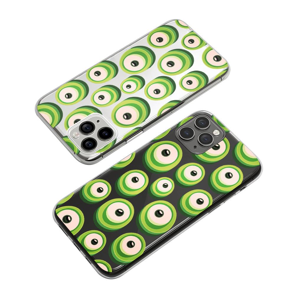 Green Eye Ball On The Wall Clear Soft Case-Oxvistore