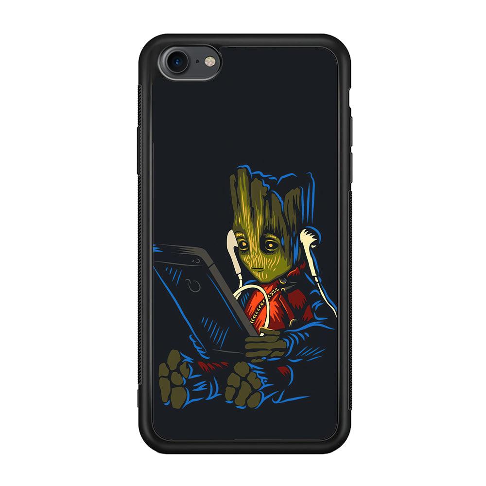 Groot Feel The Good Time iPhone 7 Case-Rubber Black (2D Case)-Oxvistore