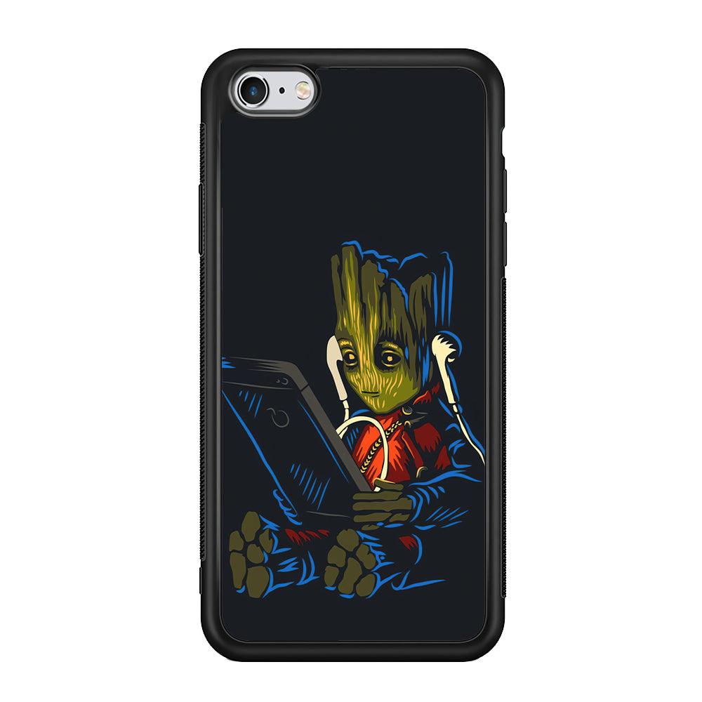 Groot Feel The Good Time iPhone 6 Plus | 6s Plus Case-Rubber Black (2D Case)-Oxvistore