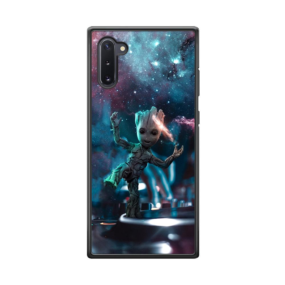 Groot Night Dancing Samsung Galaxy Note 10 Case-Rubber Black (2D Case)-Oxvistore