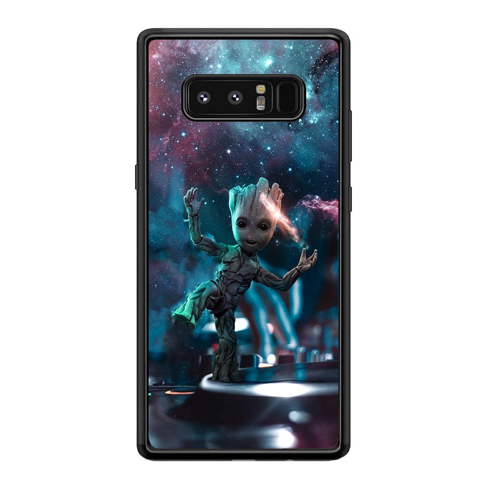 Groot Night Dancing Samsung Galaxy Note 8 Case-Rubber Black (2D Case)-Oxvistore