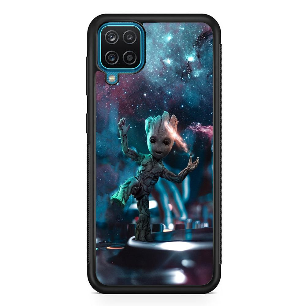 Groot Night Dancing Samsung Galaxy A12 Case-Rubber Black (2D Case)-Oxvistore