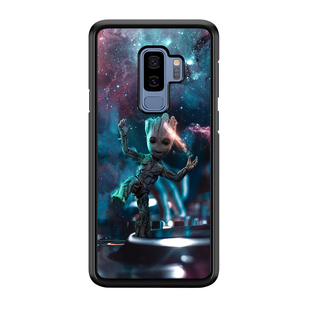 Groot Night Dancing Samsung Galaxy S9 Plus Case-Rubber Black (2D Case)-Oxvistore