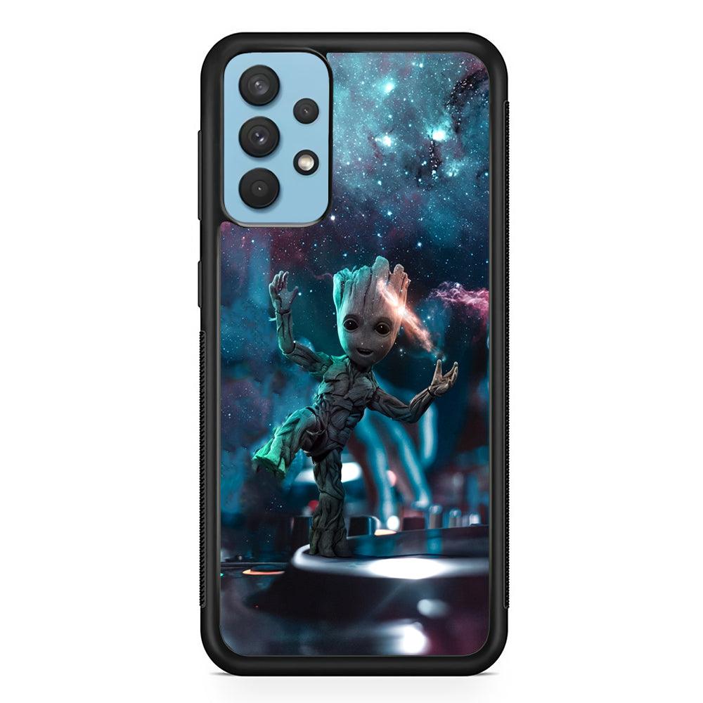 Groot Night Dancing Samsung Galaxy A32 Case-Rubber Black (2D Case)-Oxvistore