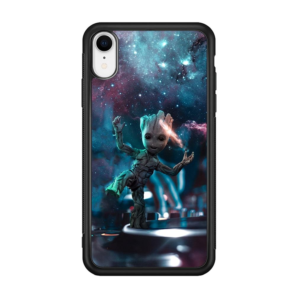 Groot Night Dancing iPhone XR Case-Rubber Black (2D Case)-Oxvistore