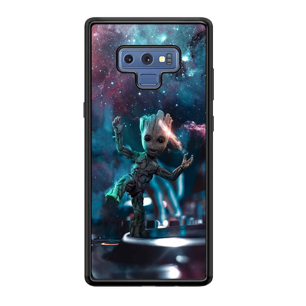 Groot Night Dancing Samsung Galaxy Note 9 Case-Rubber Black (2D Case)-Oxvistore