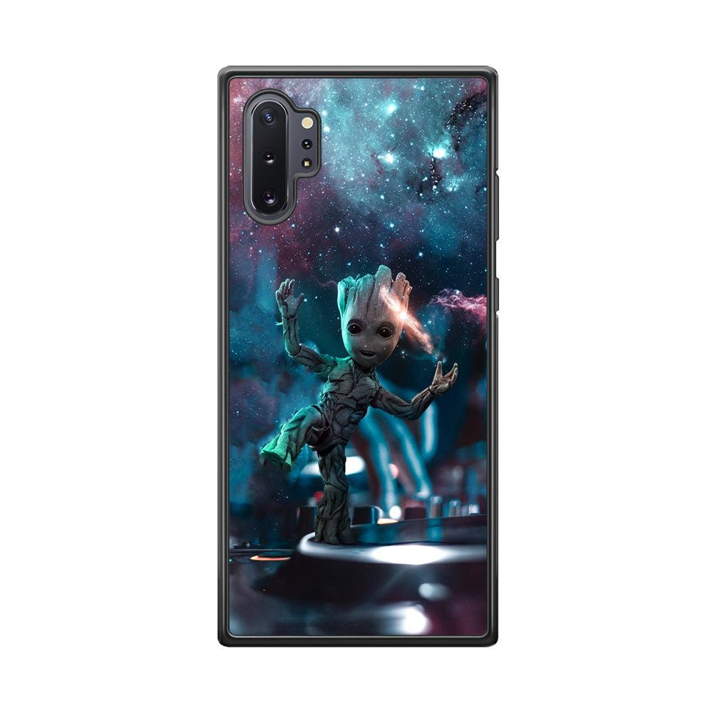 Groot Night Dancing Samsung Galaxy Note 10 Plus Case-Rubber Black (2D Case)-Oxvistore