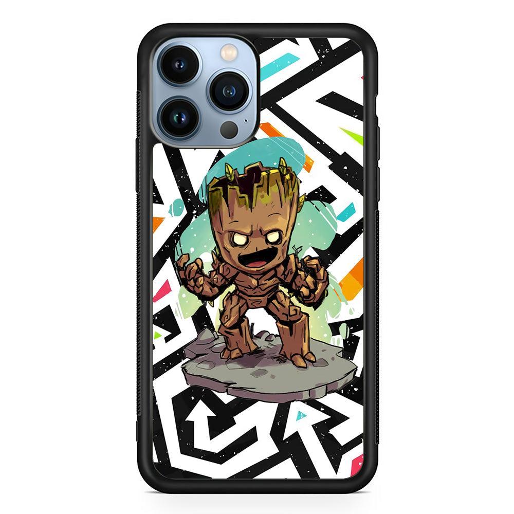 Groot Scream Power iPhone 15 Pro Max Case-Rubber White (2D Case)-Oxvistore