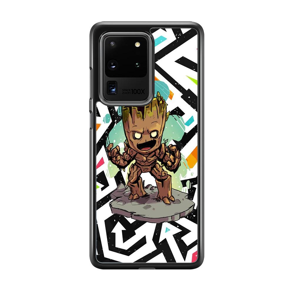 Groot Scream Power Samsung Galaxy S20 Ultra Case-Rubber White (2D Case)-Oxvistore
