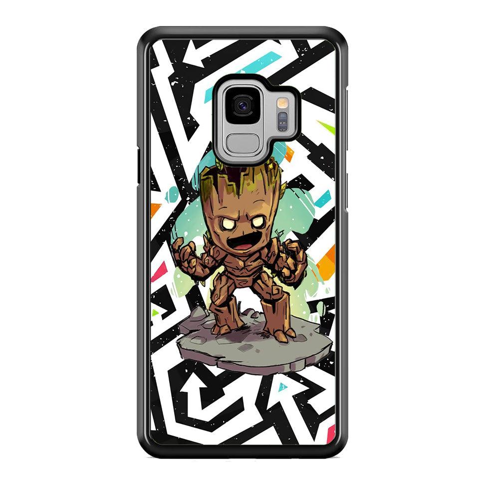 Groot Scream Power Samsung Galaxy S9 Case-Rubber Black (2D Case)-Oxvistore