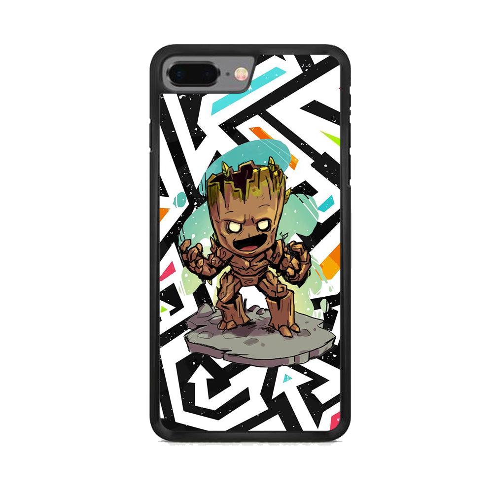 Groot Scream Power iPhone 7 Plus Case-Rubber Black (2D Case)-Oxvistore