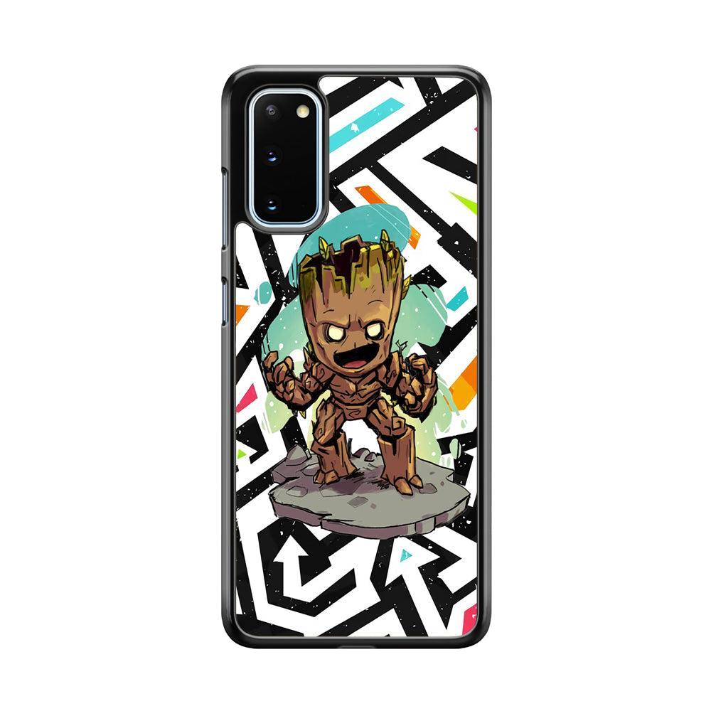 Groot Scream Power Samsung Galaxy S20 Case-Rubber Black (2D Case)-Oxvistore