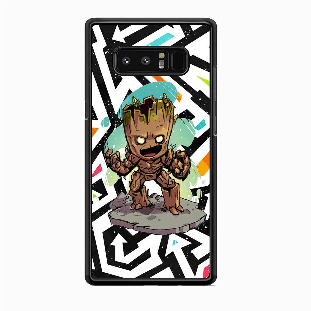 Groot Scream Power Samsung Galaxy Note 8 Case-Rubber White (2D Case)-Oxvistore