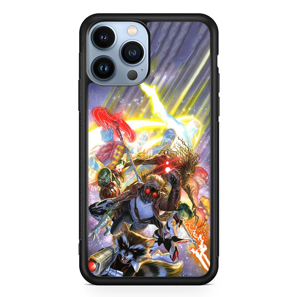 Guardians of The Galaxy Attacking Mode iPhone 14 Pro Case-Rubber Black (2D Case)-Oxvistore
