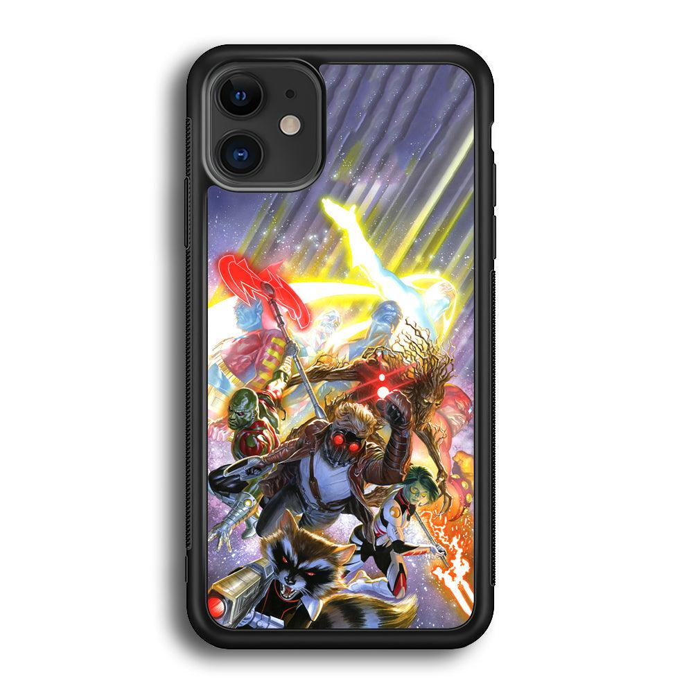 Guardians of The Galaxy Attacking Mode iPhone 11 Case-Rubber Black (2D Case)-Oxvistore