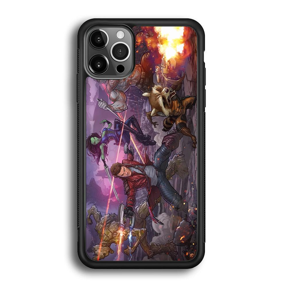 Guardians of The Galaxy Power of Squad iPhone 12 Pro Max Case-Rubber Black (2D Case)-Oxvistore