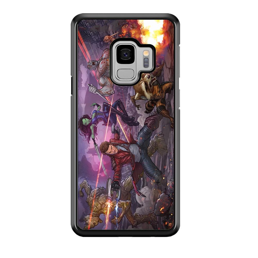 Guardians of The Galaxy Power of Squad Samsung Galaxy S9 Case-Rubber Black (2D Case)-Oxvistore