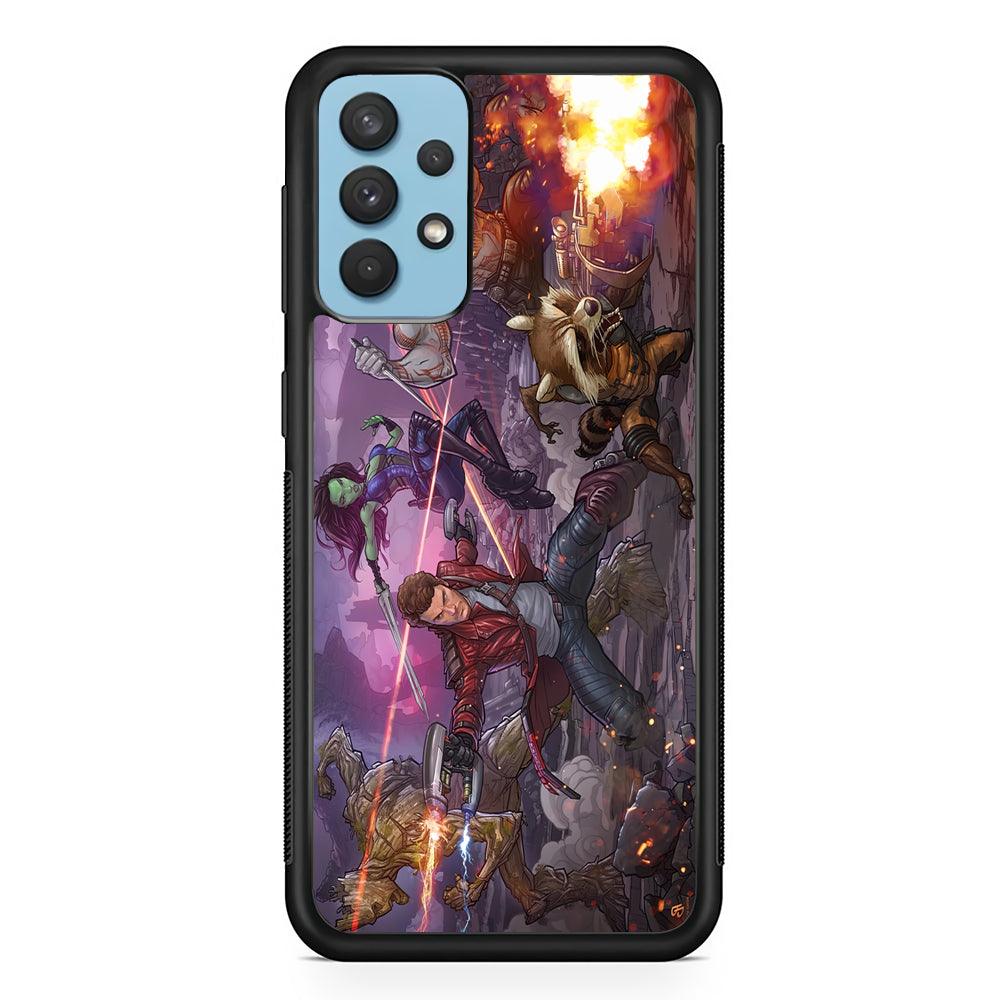 Guardians of The Galaxy Power of Squad Samsung Galaxy A32 Case-Rubber Black (2D Case)-Oxvistore
