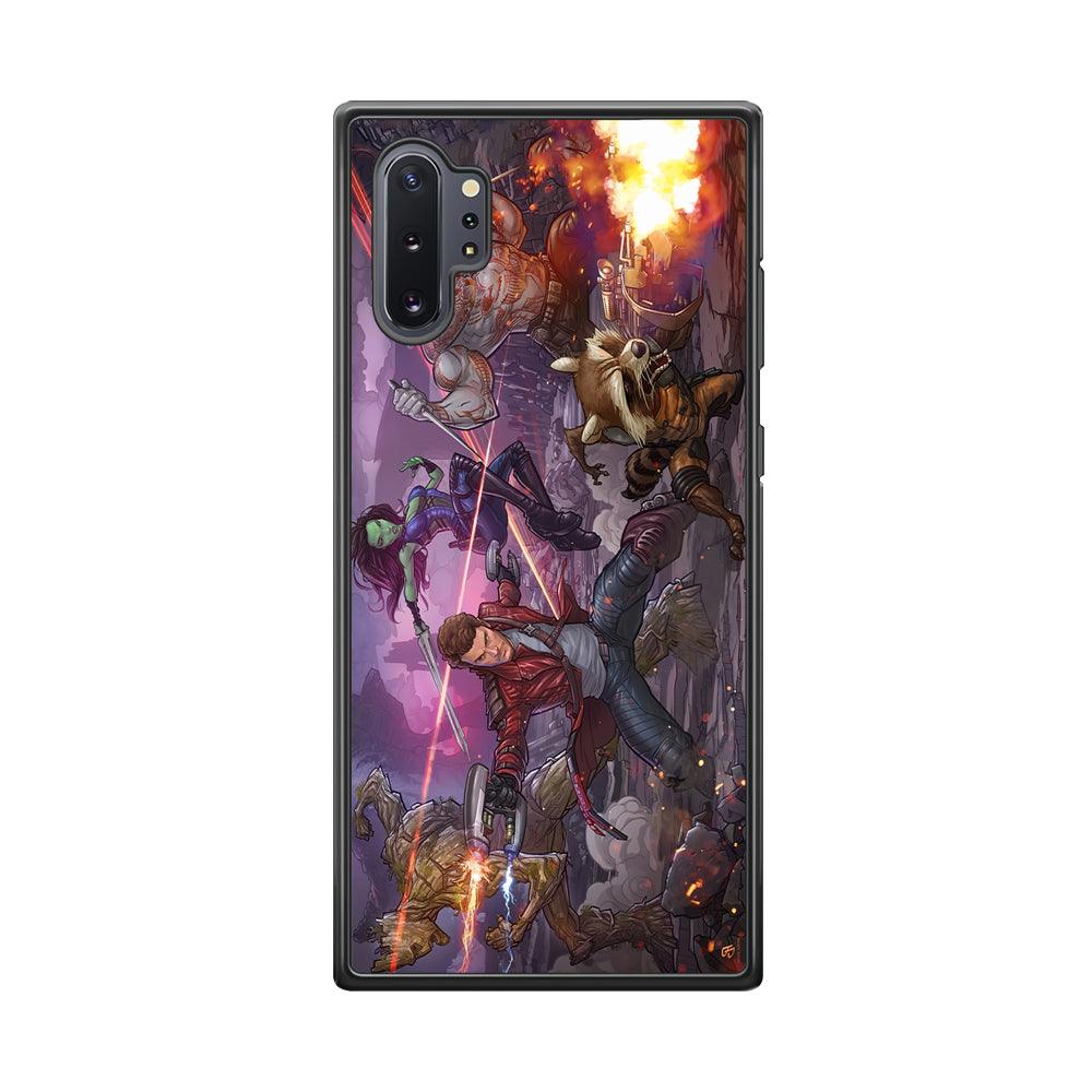 Guardians of The Galaxy Power of Squad Samsung Galaxy Note 10 Plus Case-Rubber Black (2D Case)-Oxvistore