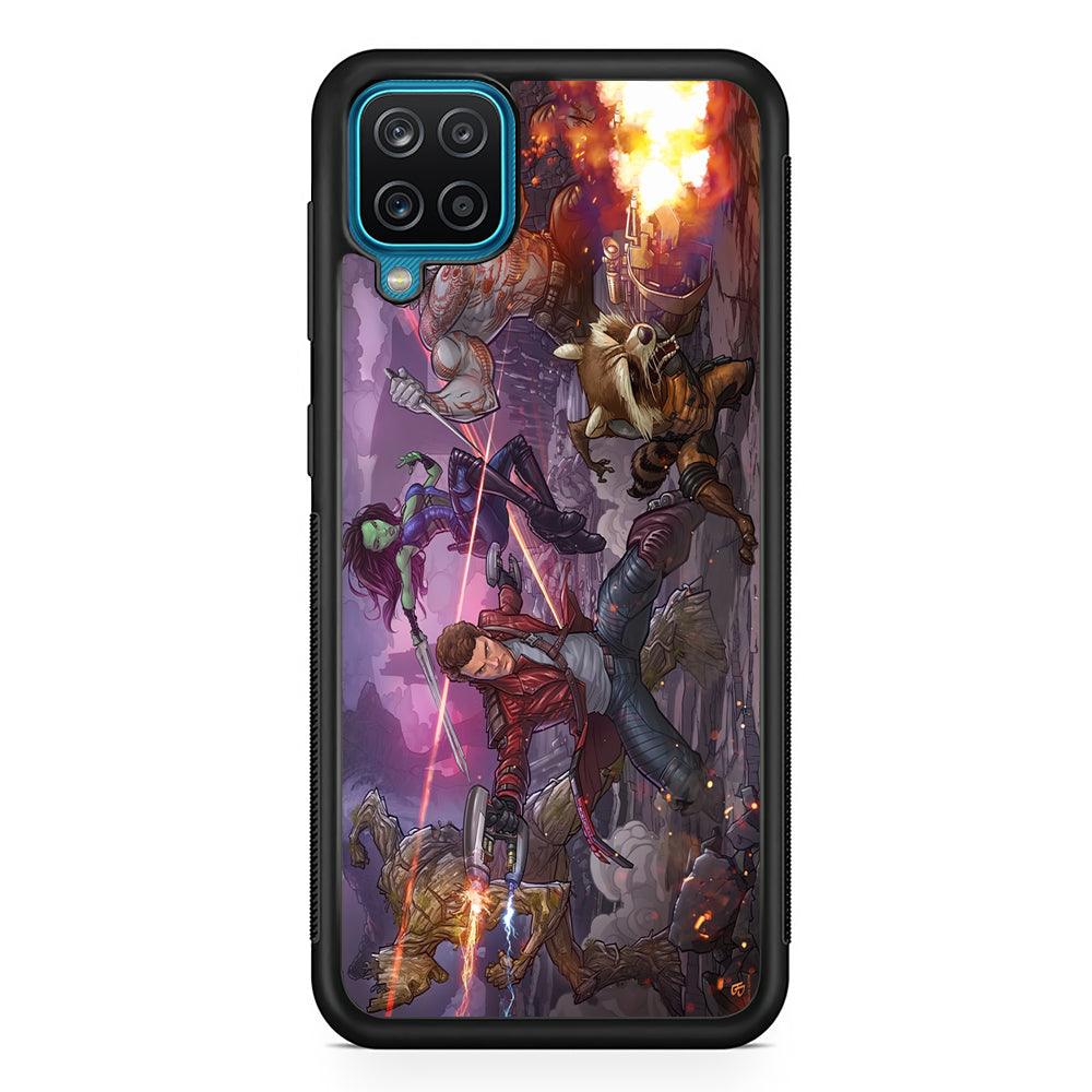Guardians of The Galaxy Power of Squad Samsung Galaxy A12 Case-Rubber Black (2D Case)-Oxvistore
