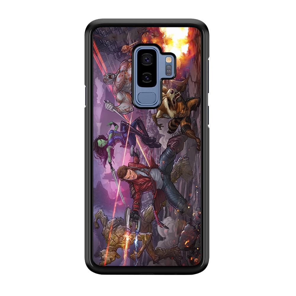 Guardians of The Galaxy Power of Squad Samsung Galaxy S9 Plus Case-Rubber Black (2D Case)-Oxvistore