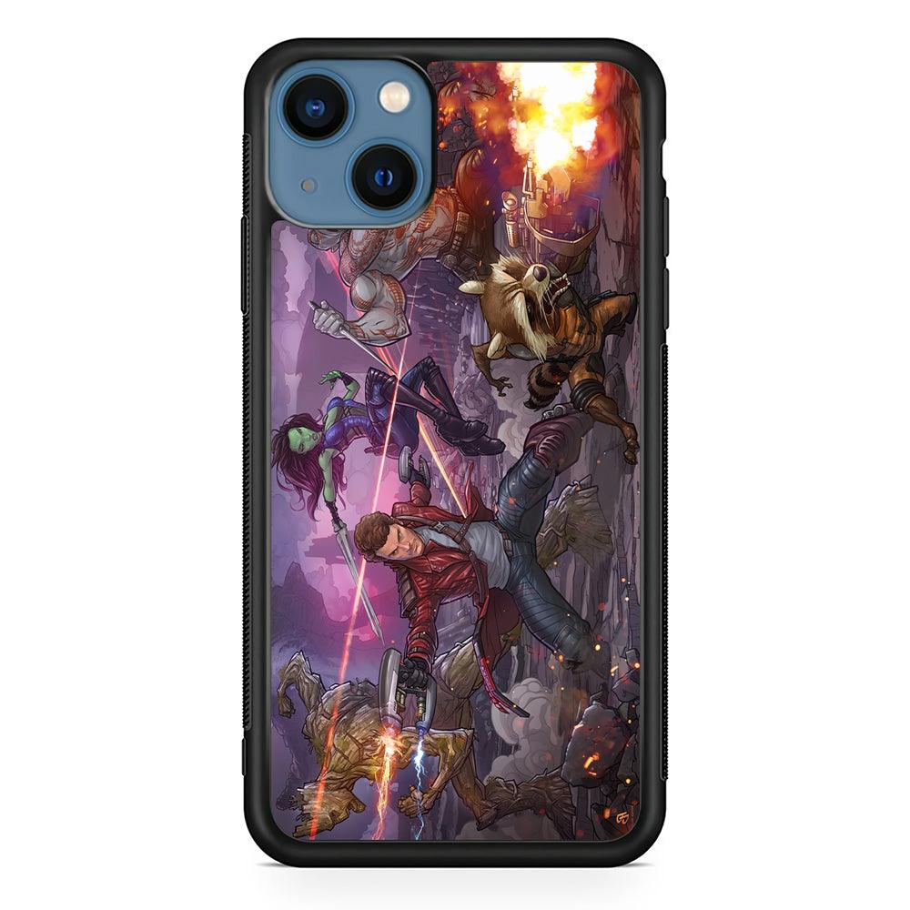 Guardians of The Galaxy Power of Squad iPhone 14 Plus Case-Rubber Black (2D Case)-Oxvistore