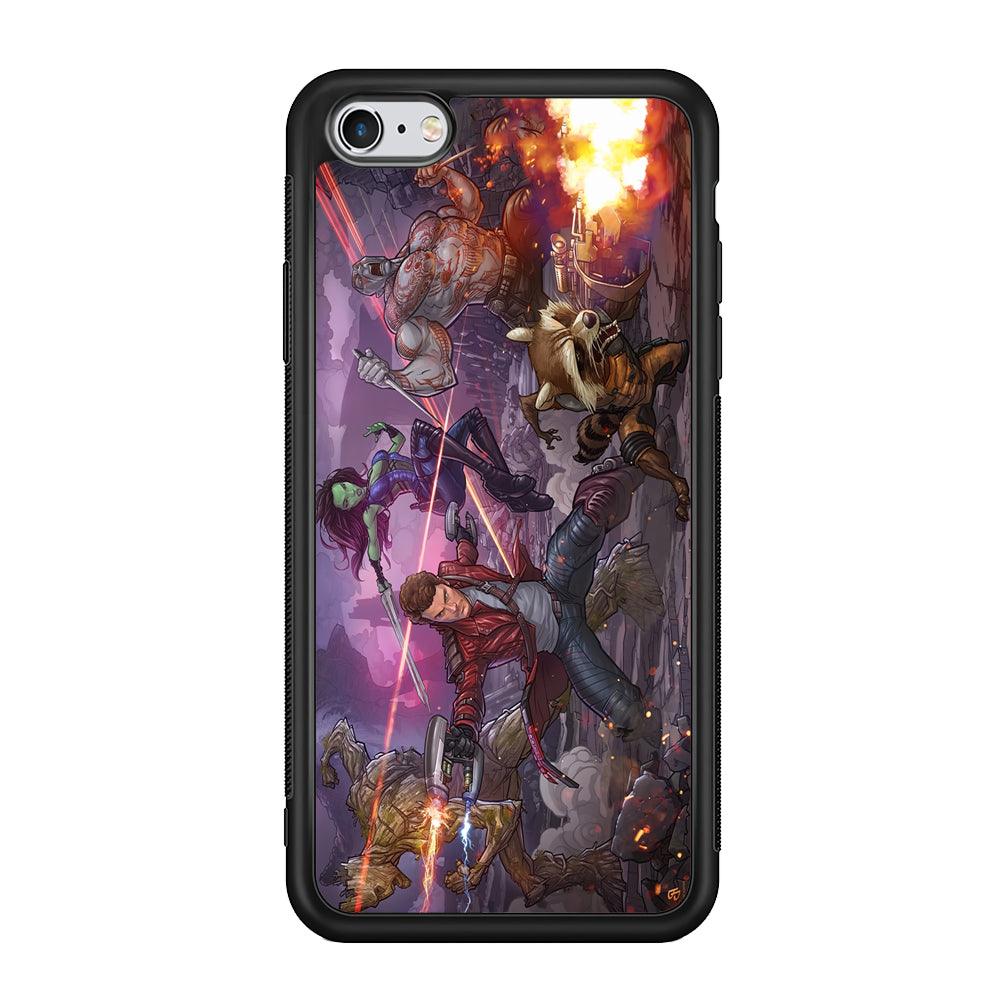 Guardians of The Galaxy Power of Squad iPhone 6 Plus | 6s Plus Case-Rubber Black (2D Case)-Oxvistore