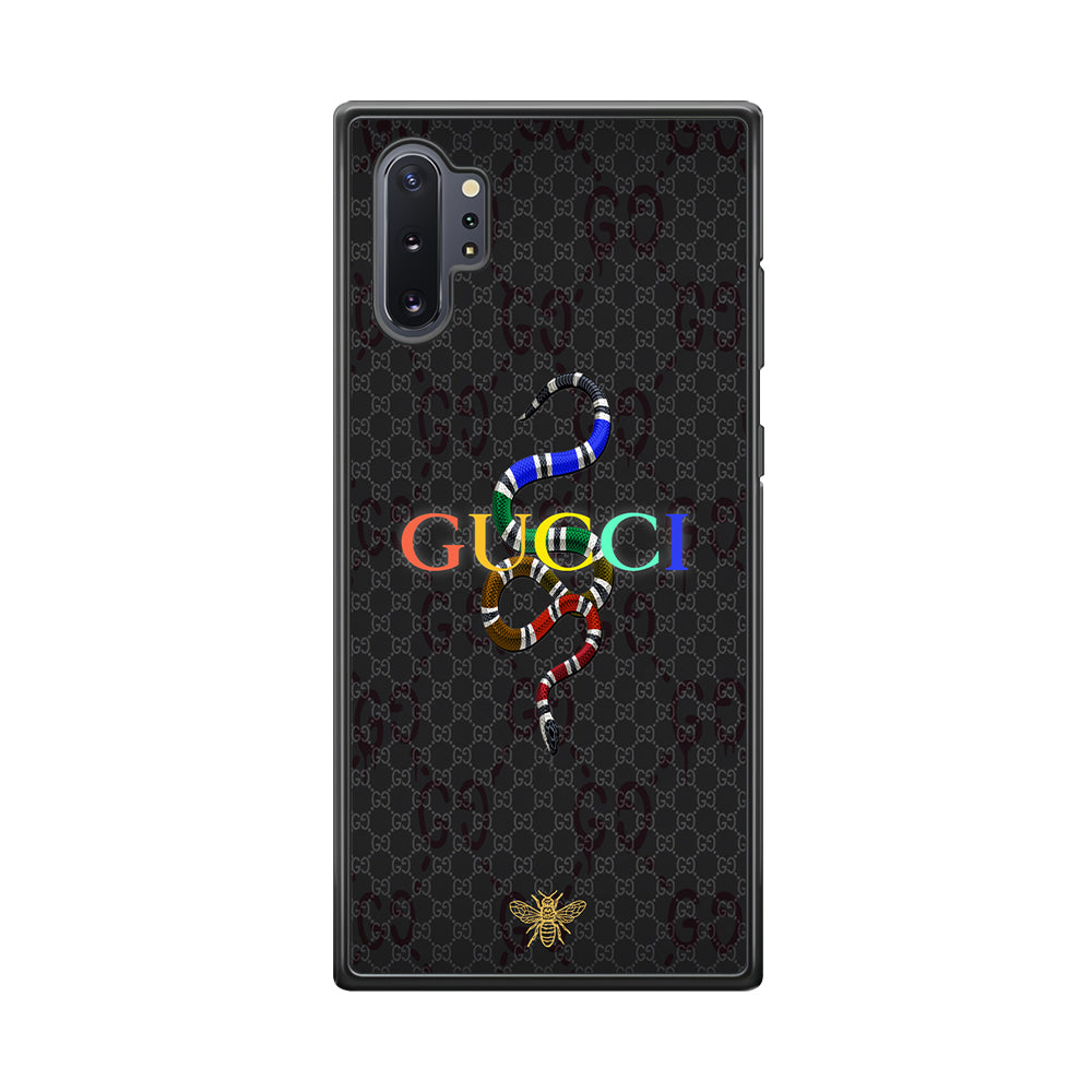 Gucci Colorful Logo Style Samsung Galaxy Note 10 Plus Case-Rubber Black (2D Case)-Oxvistore
