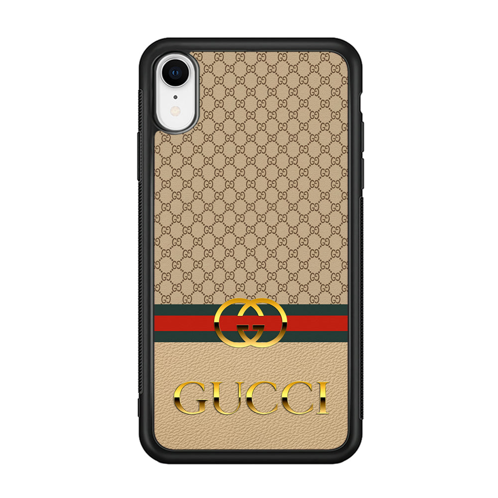 Gucci Gold Clasp iPhone XR Case-Rubber Black (2D Case)-Oxvistore