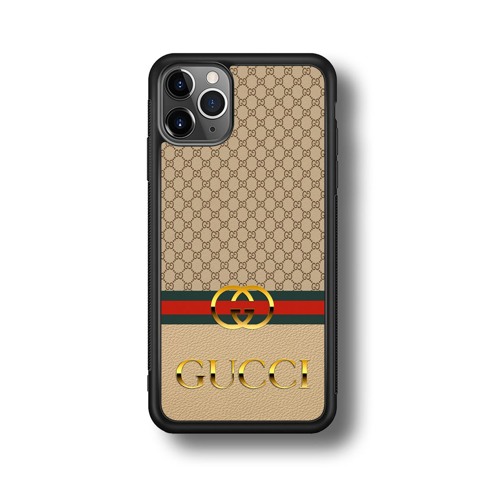 Gucci Gold Clasp iPhone 11 Pro Max Case-Rubber Black (2D Case)-Oxvistore